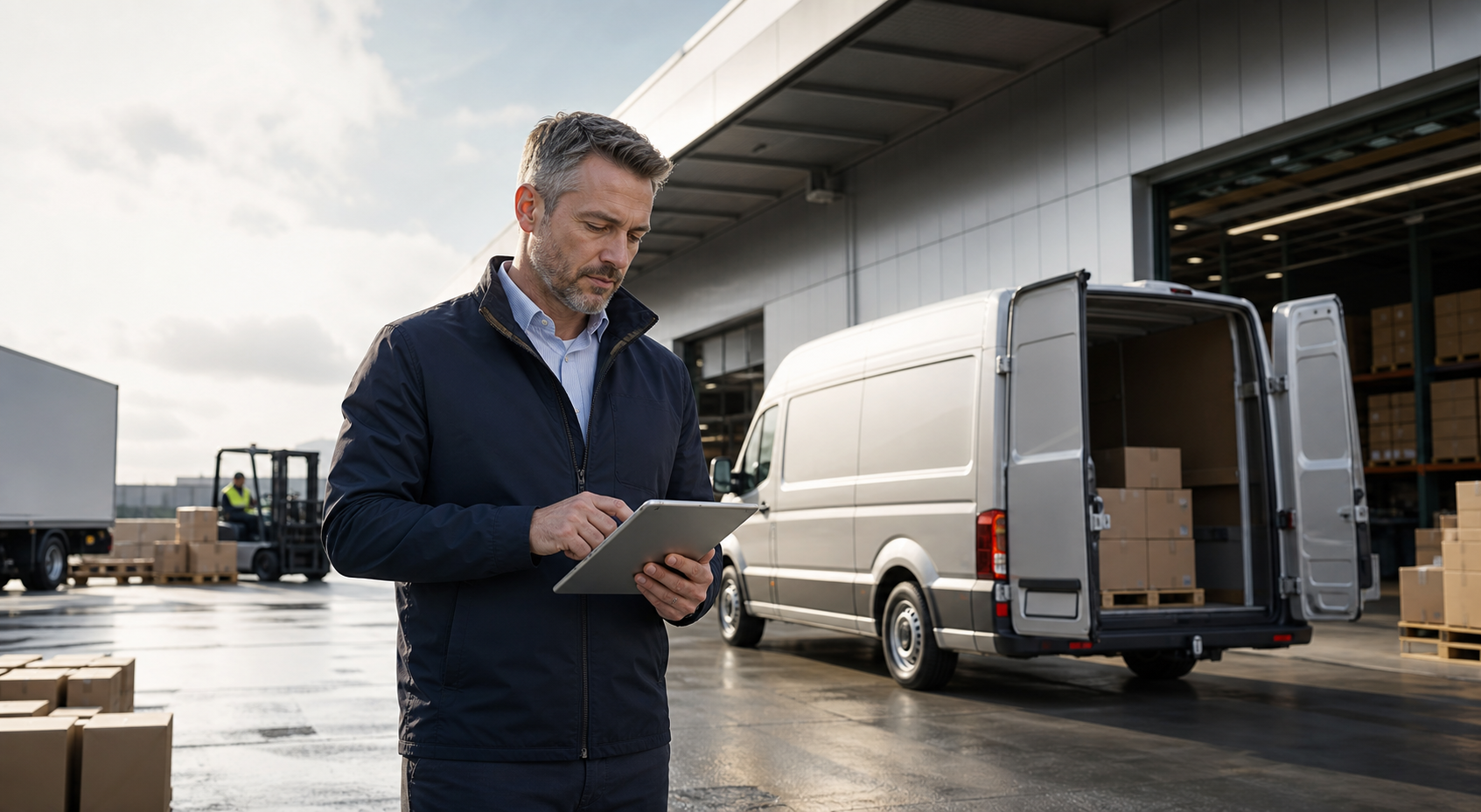 Logistics manager at a modern distribution hub